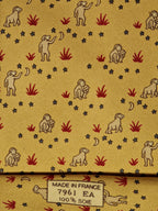 007961 Hermès tie yellow whimsical monkey pattern 7961 EA