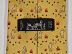 007961 Hermès tie yellow whimsical monkey pattern 7961 EA