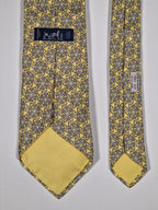 Hermès silk tie yellow equestrian pattern 7963 EA