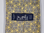 Hermès silk tie yellow equestrian pattern 7963 EA