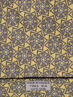 Hermès silk tie yellow equestrian pattern 7963 EA