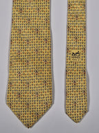 Hermès silk tie yellow tulips and windmills 7970 EA