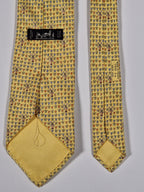 Hermès silk tie yellow tulips and windmills 7970 EA