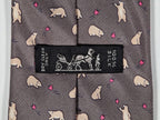 Hermès silk tie grey whimsical butterflies and bear 7973 EA