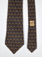 Hermès silk tie black H pattern Hermès 7986 EA