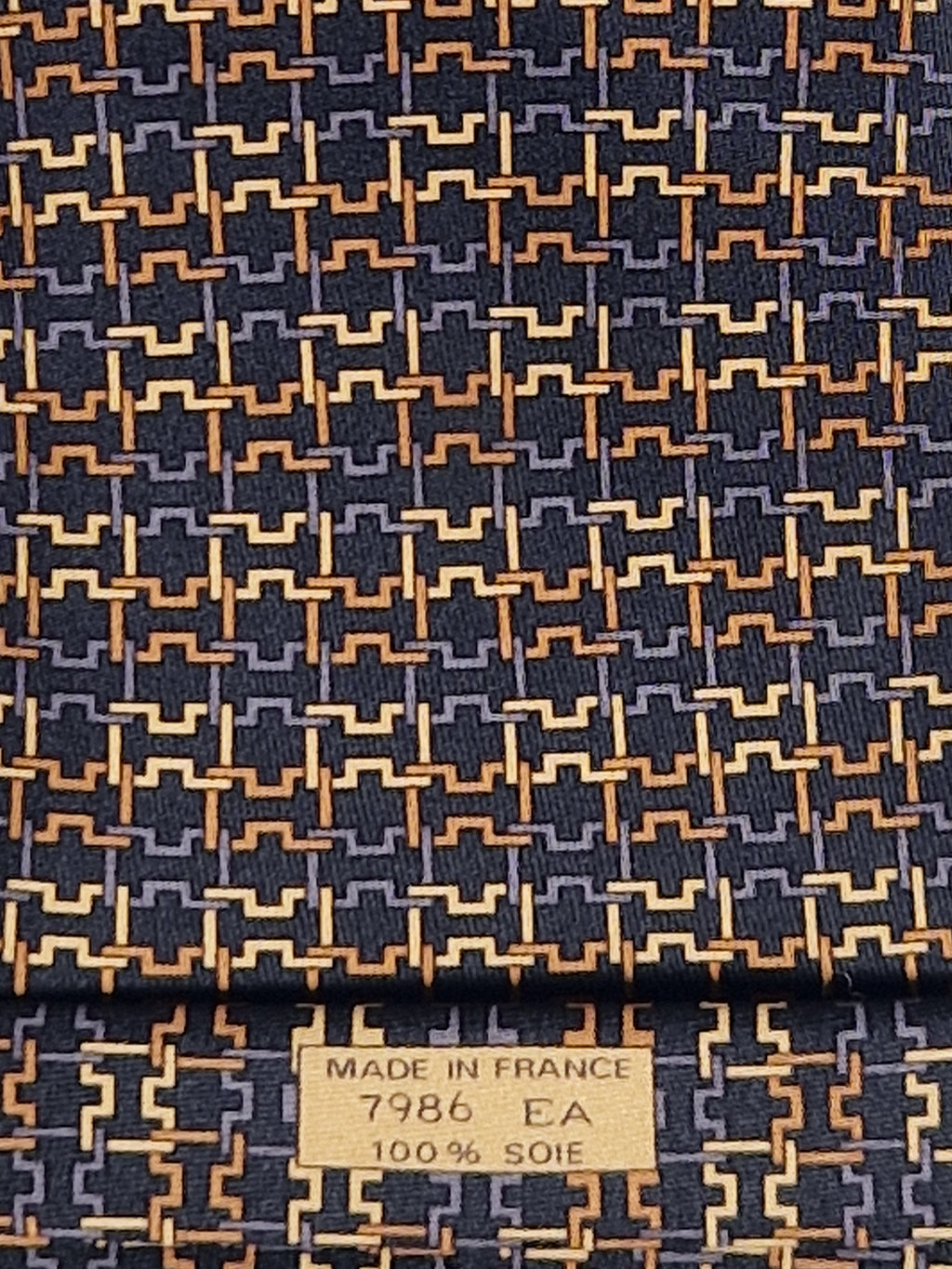 Hermès silk tie black H pattern Hermès 7986 EA