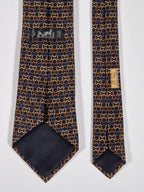 Hermès silk tie black H pattern Hermès 7986 EA