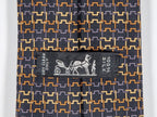 Hermès silk tie black H pattern Hermès 7986 EA