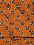 007987 Hermès tie orange ostrich jockey 7987 EA