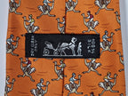 007987 Hermès tie orange ostrich jockey 7987 EA