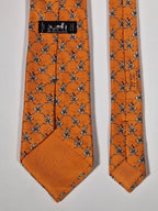 007987 Hermès tie orange ostrich jockey 7987 EA