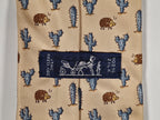 Hermès silk tie beige Hedgehog ad catus whimsical pattern 7988 EA