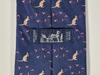 Hermès silk tie blue kangaroo and boomerang whimsical pattern 7994 EA