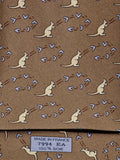 007994 Hermès tie brown whimsical kangaroo and boomerang pattern 7994 EA