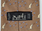 007994 Hermès tie brown whimsical kangaroo and boomerang pattern 7994 EA