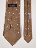 007994 Hermès tie brown whimsical kangaroo and boomerang pattern 7994 EA