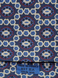 000837 Hermès silk tie blue geometrical pattern 837 EA