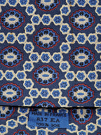 000837 Hermès silk tie blue geometrical pattern 837 EA