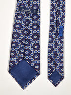 000837 Hermès silk tie blue geometrical pattern 837 EA
