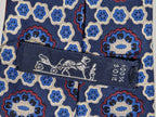 000837 Hermès silk tie blue geometrical pattern 837 EA