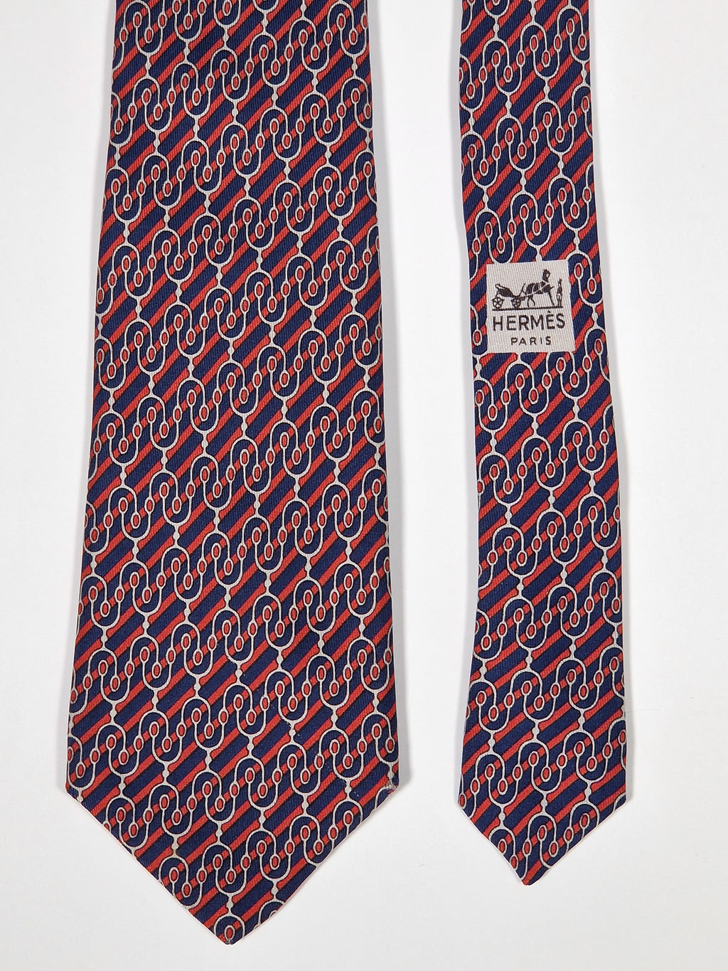 000865 Hermès tie blue equestrian 865 PA