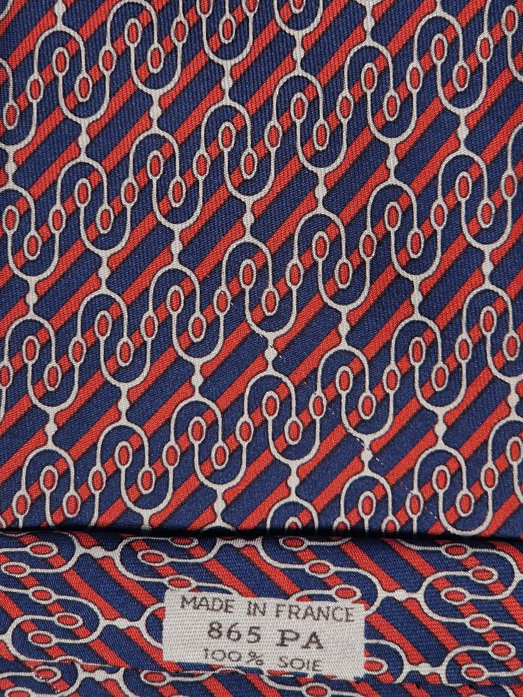 000865 Hermès tie blue equestrian 865 PA