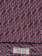 000865 Hermès tie blue equestrian 865 PA