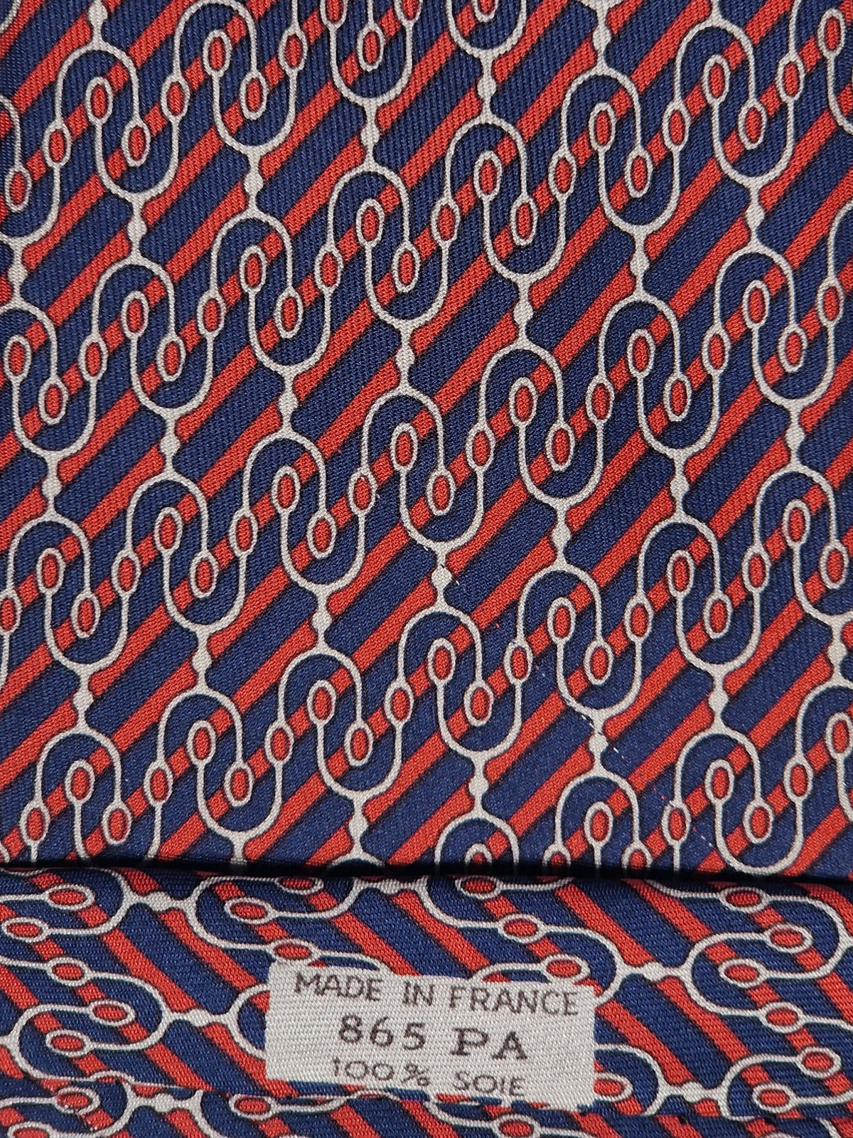 000865 Hermès tie blue equestrian 865 PA