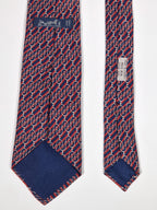 000865 Hermès tie blue equestrian 865 PA