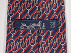 000865 Hermès tie blue equestrian 865 PA