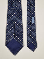 Vintage Hermès silk tie blue equestrian pattern 896 PA