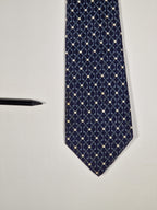 Vintage Hermès silk tie blue equestrian pattern 896 PA