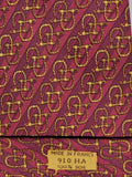 000910 Hermès tie red equestrian pattern 910 HA