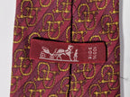 000910 Hermès tie red equestrian pattern 910 HA