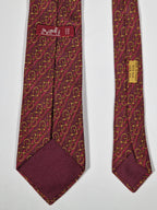 000910 Hermès tie red equestrian pattern 910 HA
