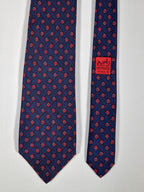 Hermès vintage silk tie blue knots Hermès 966 HA