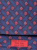 Hermès vintage silk tie blue knots Hermès 966 HA