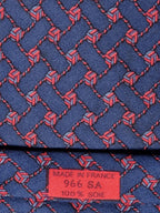 Hermès vintage silk tie blue knots Hermès 966 HA