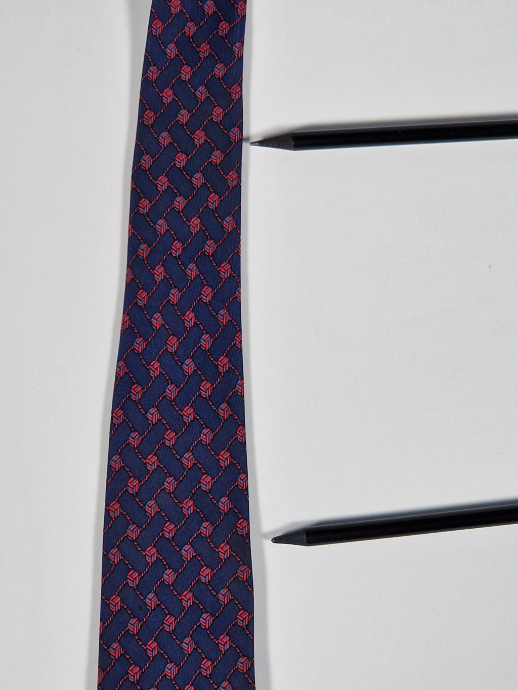 Hermès vintage silk tie blue knots Hermès 966 HA