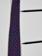 Hermès vintage silk tie blue knots Hermès 966 HA