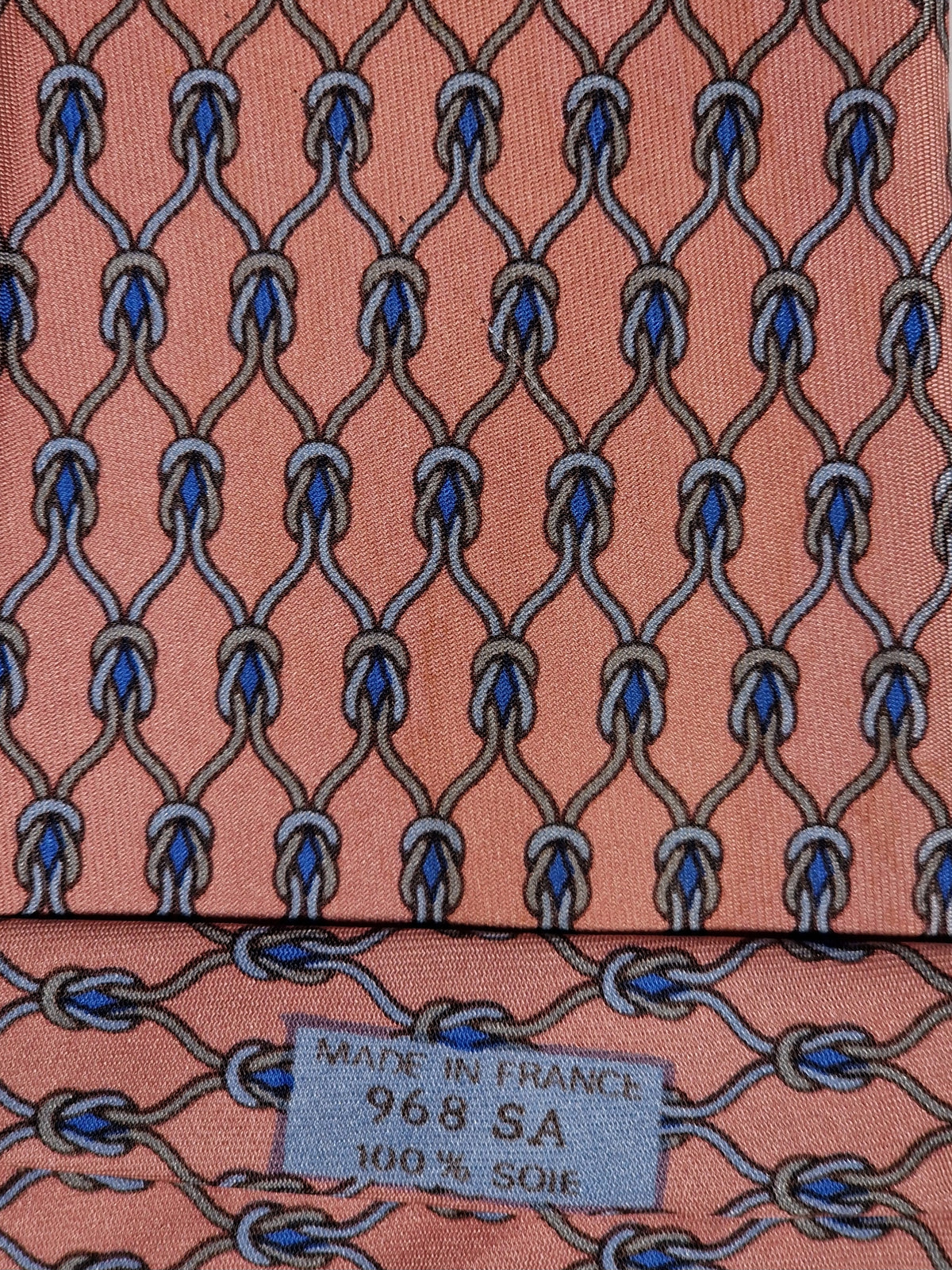 000968 Hermès tie pink rope pattern 968 SA