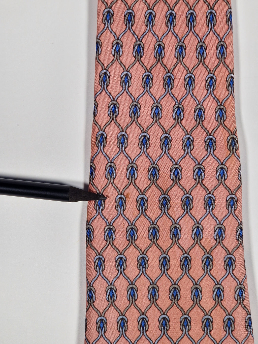 000968 Hermès tie pink rope pattern 968 SA