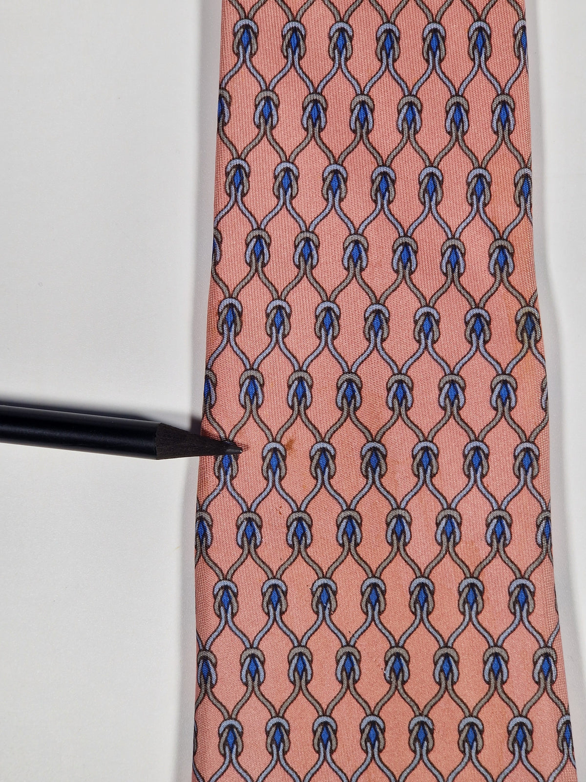 000968 Hermès tie pink rope pattern 968 SA