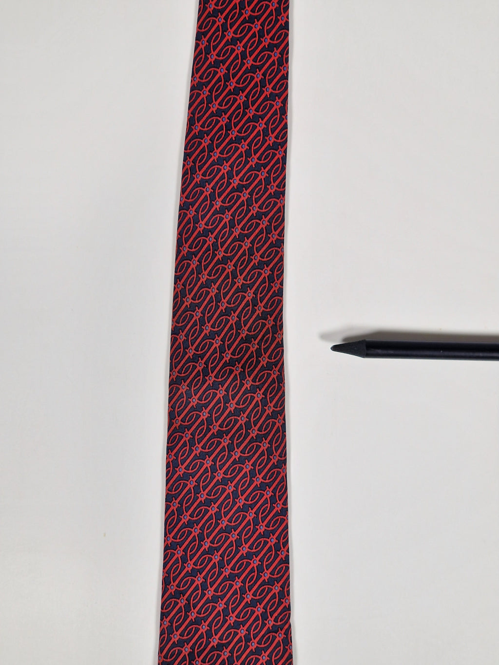 000973 Hermès tie blue equestrian pattern 973 SA