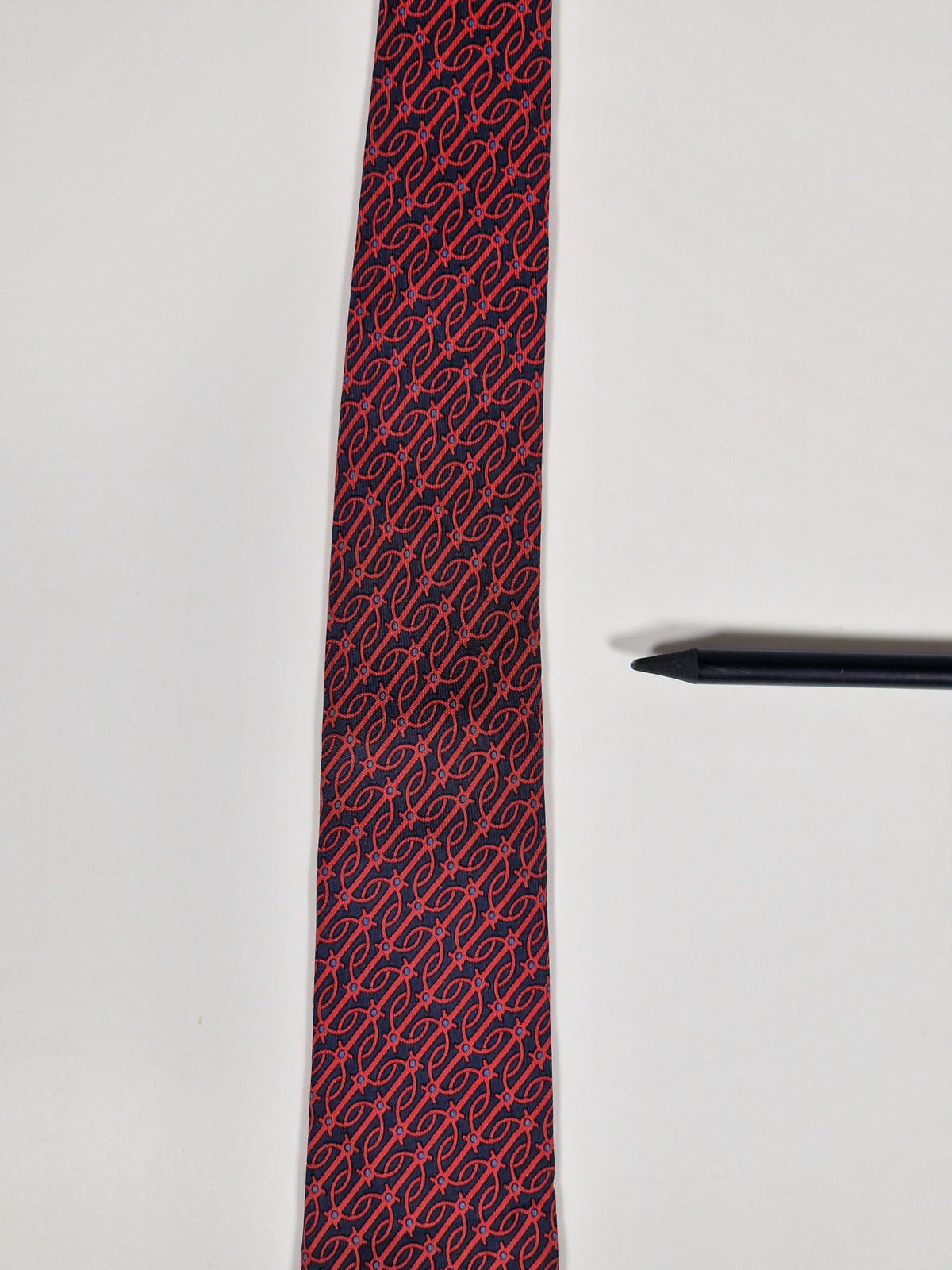000973 Hermès tie blue equestrian pattern 973 SA