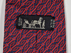 000973 Hermès tie blue equestrian pattern 973 SA