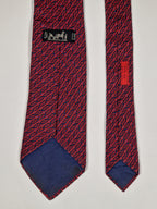000973 Hermès tie blue equestrian pattern 973 SA