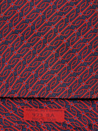 000973 Hermès tie blue equestrian pattern 973 SA