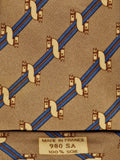 Hermès silk tie equestrian horse pattern 980 SA