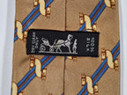 Hermès silk tie equestrian horse pattern 980 SA